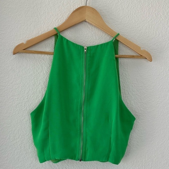 LUSH Green Crop Top Size Medium Med - Picture 2 of 8